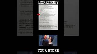 MORRISSEY Tour Rider 8 Band Dressing Room Food [upl. by Allit]