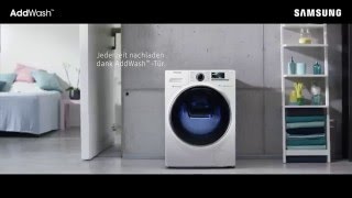 Samsung AddWash™ Jederzeit vergessene Wäsche nachlegen [upl. by Mccandless]