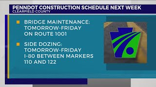 PennDOT releases construction schedule for Clearfield County this week [upl. by Atikihs165]