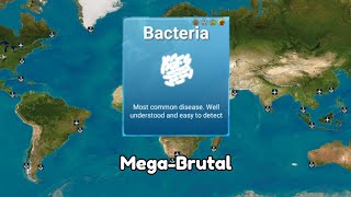 Plague Inc Cure Mode Bacteria Mega Brutal No Advisors [upl. by Pronty305]