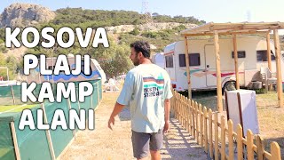 Kosova Plajı Kamp Alanında Karavan Kampı  İzmir Foça [upl. by Anileda]