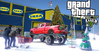 SHOPPING di NATALE da IKEA  GTA 5 MOD VITA REALE 2 28 [upl. by Gun]