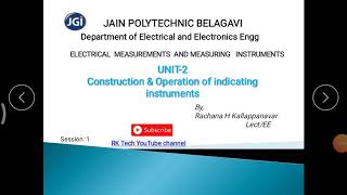 Construction and working of Indicating Instruments By Rachana H K [upl. by Jabez]