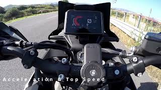 2023 KTM 890 SMT Akrapovic  Acceleration amp Top Speed test  GoPro POV Pure Sound [upl. by Celka574]