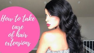 HOW TO TAKE CARE OF HAIR EXTENSIONS MALAYSIAN BODY WAVE [upl. by Talanian]