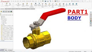 Solidworks tutorial  Design of ball valve in Solidworks Part1 [upl. by Yelloh]