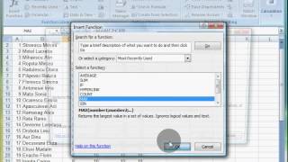 Exl2007 16 Inserarea functiilor statistice de calcul pt medie min max respectiv de numarare pt o conditie [upl. by Liberati]