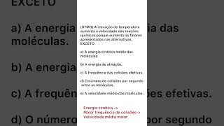 Questão sobre Cinética química enem química enemquimica cinetica [upl. by Fusuy]