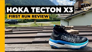 Hoka Tecton X 3 First Run Review Hoka brings PEBA to the trails [upl. by Oria365]