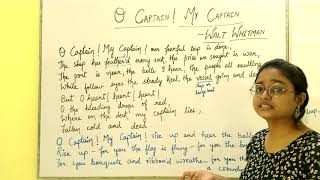 O Captain  My Captain  by Walt Whitman  explained in Hindi  with word meanings [upl. by Oramlub]