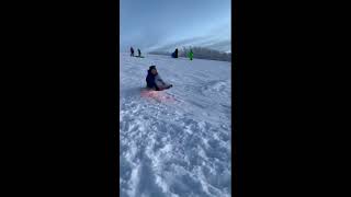 Sledding down the HS toboggan hill [upl. by Notsrik]