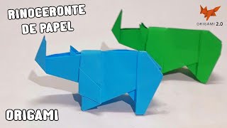 🦏 Cómo Hacer un RINOCERONTE DE PAPEL Origami Paper Rhino [upl. by Derek]