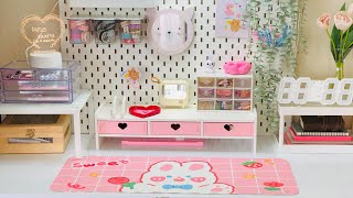 Cute desk makeover  ftikea  youtubefeed deskmakeover desksetup diy cute asmr organizing [upl. by Zetniuq573]