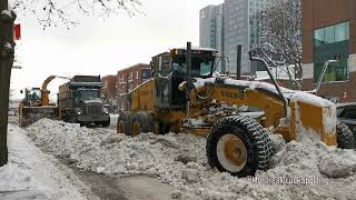 Contant C1016B amp Volvo G740B Snow fighter at work in Montreal [upl. by Rivera217]