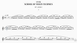 《SEVCIK SCHOOL OF VIOLIN TECHNICS OP 1 BOOK 1》Exercise 3  Part 2 8th Note ♩60 [upl. by Mik]