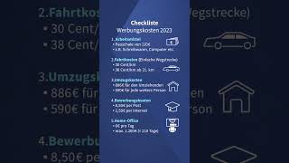 Werbungskosten 2023 Checkliste [upl. by Ailgna]