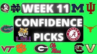 College Football Confidence Picks  Week 11 [upl. by Sampson601]