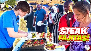 Cooking Fresh Steak Fajitas For The Homeless [upl. by Ferdinana]