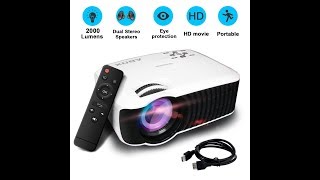 Vidéo Projecteur ABOX T22 de Globmall 1080 P HDMI USB SD 2000 Lumens Home Theater Mini Projector [upl. by Combs801]