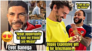 😍Banegas excited to meet Messi amp Depay got Griezmann a gold ring for Atlético Madrid’s top scorer [upl. by Nallad]