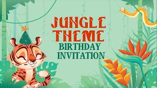 Birthday Invitation Video  Jungle Theme  1st Birthday Invitation  Contact 91 7702085503 [upl. by Anerehs]