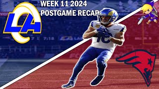 Los Angeles Rams vs New England Patriots Week 11 2024 Postgame Recap [upl. by Noryb]