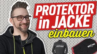 Rückenprotektor in Motorradjacke einbauen [upl. by Ocihc]