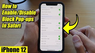 iPhone 12 How to EnableDisable Block Popups In Safari [upl. by Fachan336]