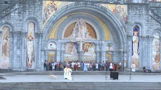 Procession Mariale aux flambeaux at the Sanctuaire de Lourdes  25 July 2024 [upl. by Benjy]