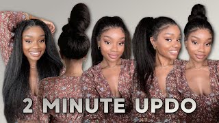 But Can Your Wig Do THIS 2 Minute Updo Using a Invisible Strap 360  Ashimary Hair [upl. by Nosreg]