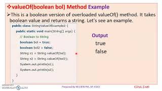 JAVA  MODULE 4  TOPIC 6  USING Value Of method [upl. by Idolem]