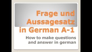 learngermanwithfungermancenter QuestionAnswers In germanWFrage and Aussagesatz in German A1 [upl. by Aiuqram]