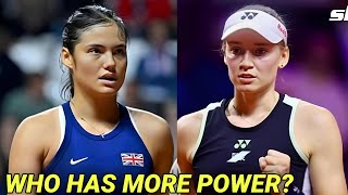 Elena Rybakina vs Emma Raducanu Power Comparison  Who Hits Harder [upl. by Nahgeam]