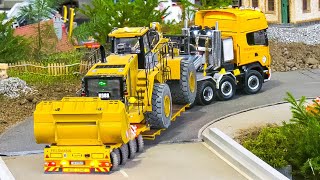 MEGA RC HEAVY HAULAGE RC KABOLITE K988 WHEEL LOADER TRANSPORT RC TRUCKS RC MACHINES RC TRACTORS [upl. by Wasson49]