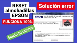 RESET ALMOHADILLAS EPSON L100 L210 L300 L350 L355 L555 FUNCIONA LINKS FUNCIONANDO [upl. by Oicirtap]