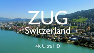 Zug Switzerland by Drone 🇨🇭 4K [upl. by Herrington]