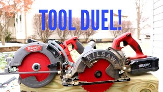 All new Skilsaw Cordless Worm Drive Circular Saw vs Milwaukee M18 Fuel Rear Handle Circular Saw [upl. by Elumas]