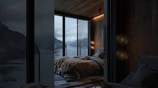 Stunning Fiord view form Cozy Bedroom with Rain Sounds for Sleep amp Relaxation [upl. by Goldstein]