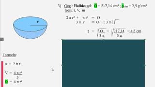 Kugelberechnungen 7 Aufgaben mit Lösungen [upl. by Ecam95]