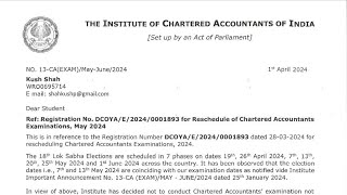 Postponement of CA Exams May 2024  Last 20 days strategy  CA Final May 2024 [upl. by Ahola]