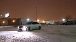 C63 AMG SNOW DRIFTING  THE SOUND OMG [upl. by Kiley102]