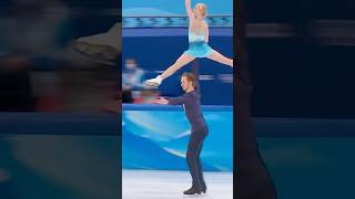 Evgenia Tarasova amp Vladimir Morozov Olympic Games 2022 🩵🤯 figureskating pairskating iceskating [upl. by Ahsuoj]