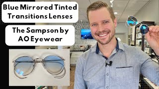 Blue Mirrored Tinted Transitions Lenses  AO Eyewear Sampson [upl. by Henry]