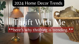 THRIFTING 2024 HOME DECOR TRENDS at GOODWILL  Thrift With Me [upl. by Aural863]