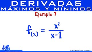 Máximos y mínimos de una función  Ejemplo 7 [upl. by Colvin]