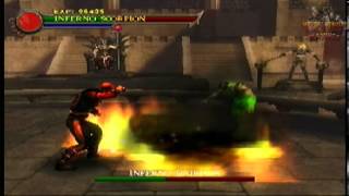 Inferno Scorpion vs Shung Tsung Bosses Fixed Code Ps2 Mortal Kombat Shaolin Monks [upl. by Ila249]