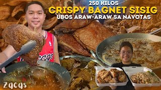 SISIG na bagnet PATOK sa Navotas Umuubos nga sila ng 250 kilos ng BAGNET arawaraw [upl. by Ahoufe]