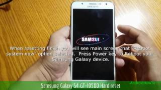 Samsung Galaxy S4 GTI9500 Hard reset [upl. by Kraus652]