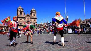 Traditional Andean Dancing During Fiestas del Cuzco in Cuzco Peru [upl. by Vadnee566]