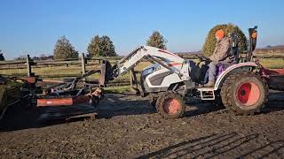 Farm chores with the bobcat CT 2025 tractor prepping the area for our new TMG industrial tent [upl. by Yasmine]